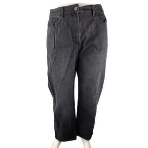 Collusion Women's Black Washed High Waisted Straight Leg Denim Jeans Size 34x32